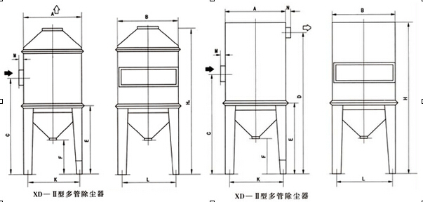 XD-II型多管旋风除尘器型号